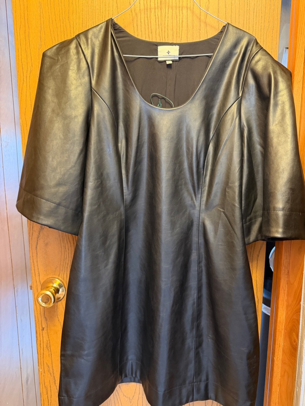 Black Faux Leather Tuckernuck Dress